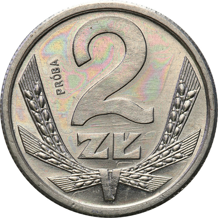 PRL. PRÓBA aluminium 2 złote 1989 - Nakład tylko 10 sztuk!